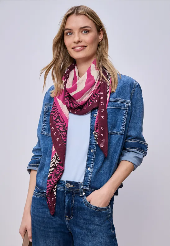 Tuch aus Modal mit Zebra-Print