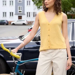 Weste mit V-Neck in Strick-Optik