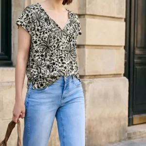 Dropped Shoulder Blusenshirt mit Bändern