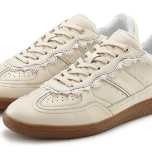 LASCANA Sneaker "Freizeitschuh, Halbschuh" mit Lederanteil und Spitzen Details