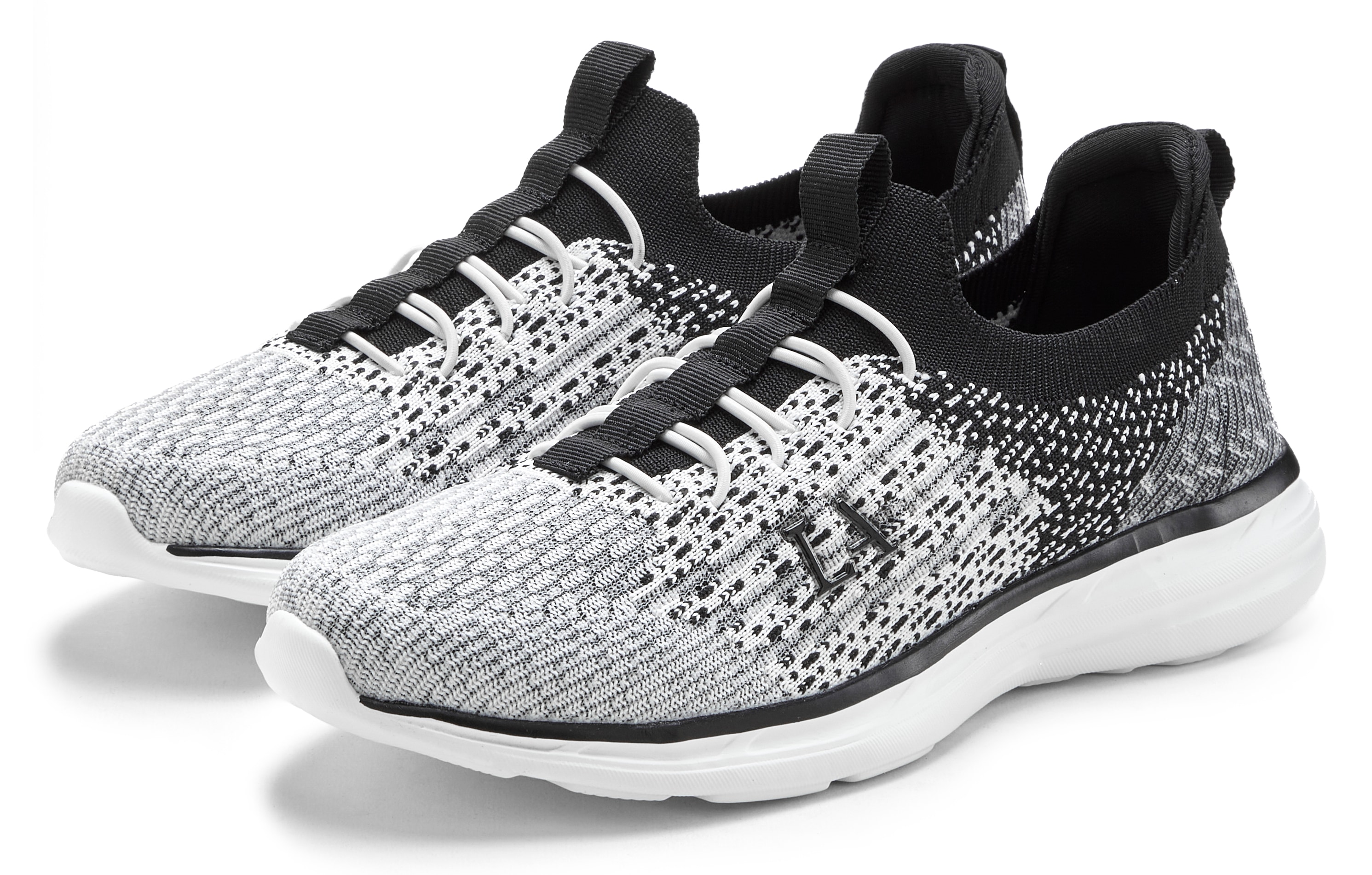 LASCANA Sneaker "Slipper, Halbschuh, Turnschuhe, Slip-On-Sneaker," bequem zum Reinschlüpfen mit elastischen Schnürbändern Unisex VEGAN