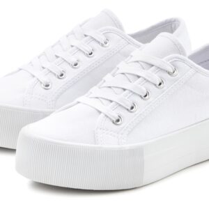 LASCANA Sneaker Schnürhalbschuh, Freizeitschuh aus Textil mit Plateausohle