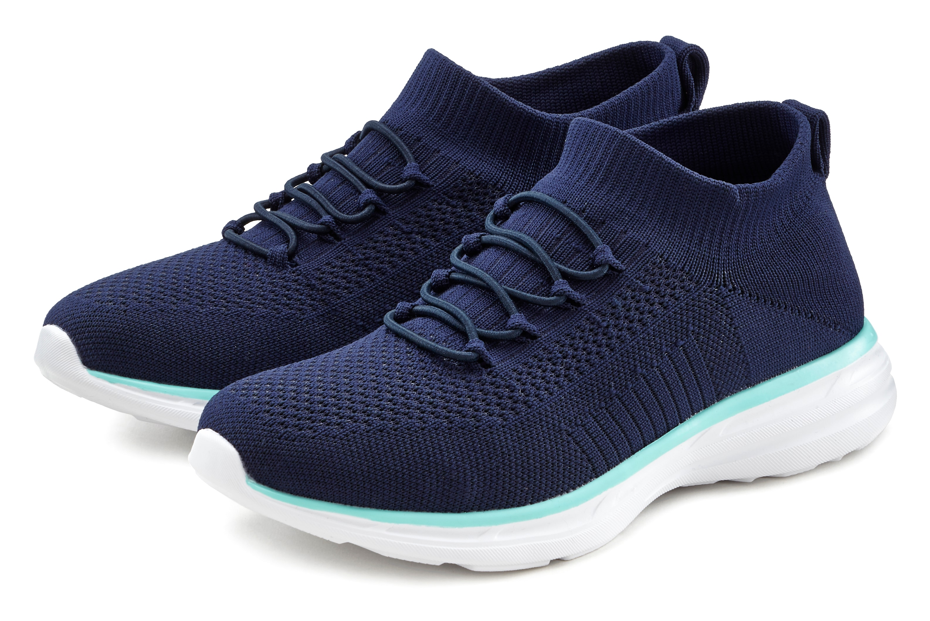 LASCANA Sneaker "Slipper, Halbschuh, Turnschuhe, Slip-On-Sneaker, bequem," zum Reinschlüpfen mit elastischen Schnürbändern ultraleicht VEGAN