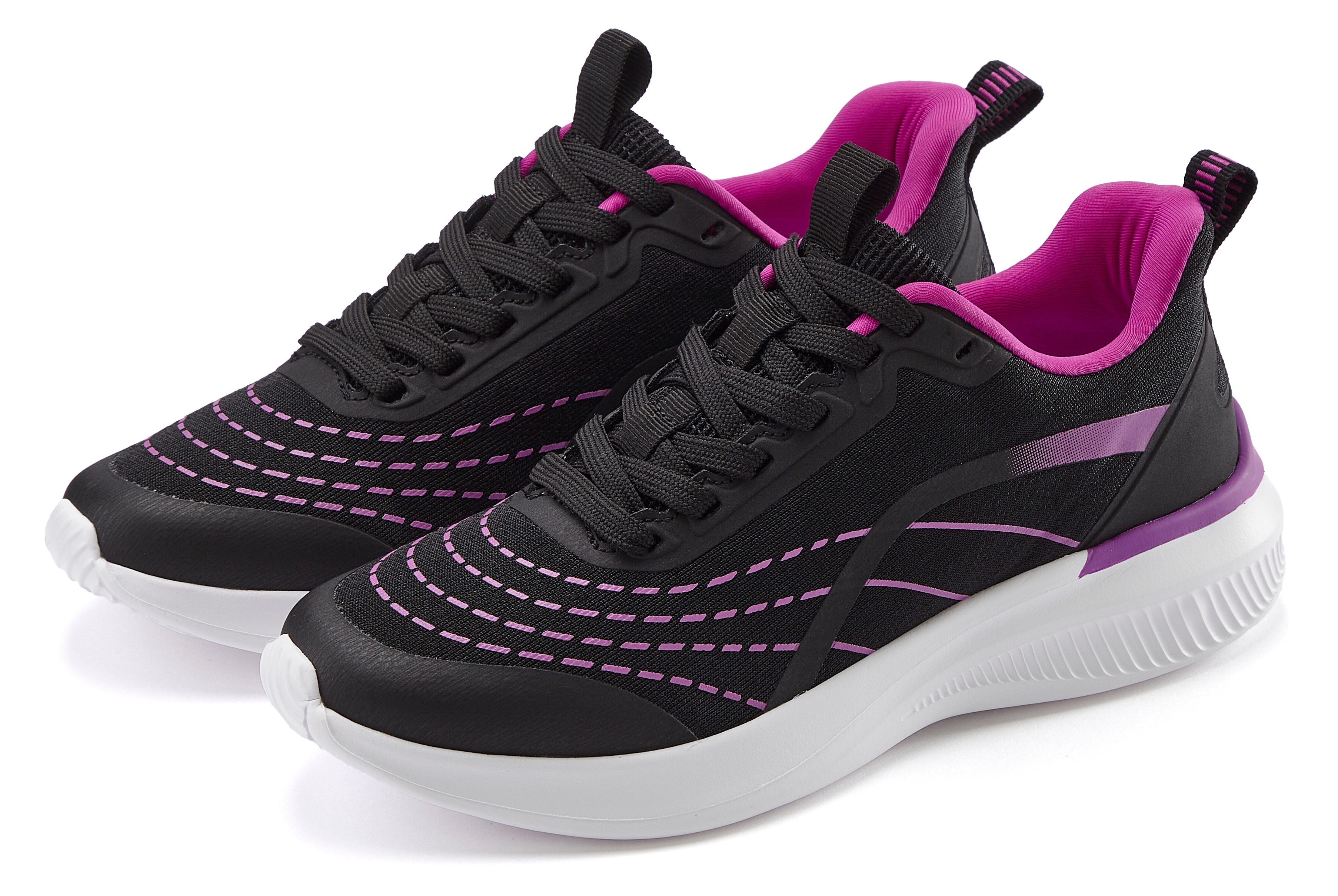 LASCANA Sneaker "Halbschuh, Schnürschuh, Freizeitschuh, Turnschuhe," aus Textil mit Farbakzenten