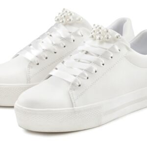 LASCANA Sneaker mit Perlen, Schnürhalbschuhe, Freizeitschuhe, VEGAN