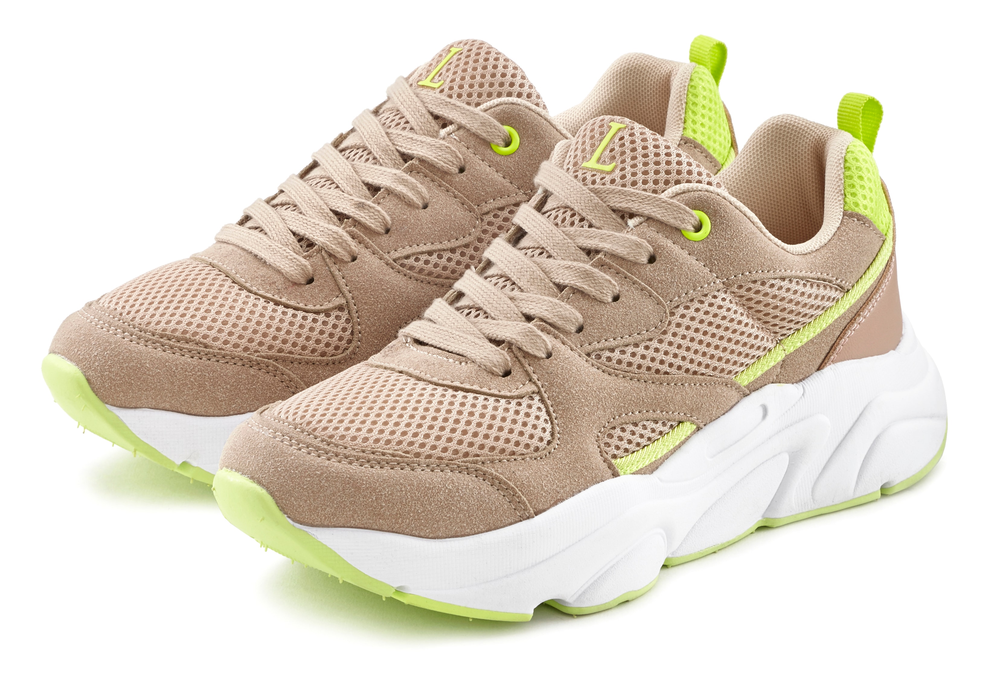 LASCANA Sneaker "Turnschuhe," Schnürhalbschuh, leichte Chunky-Sohle, herausnehmbare Innensohle