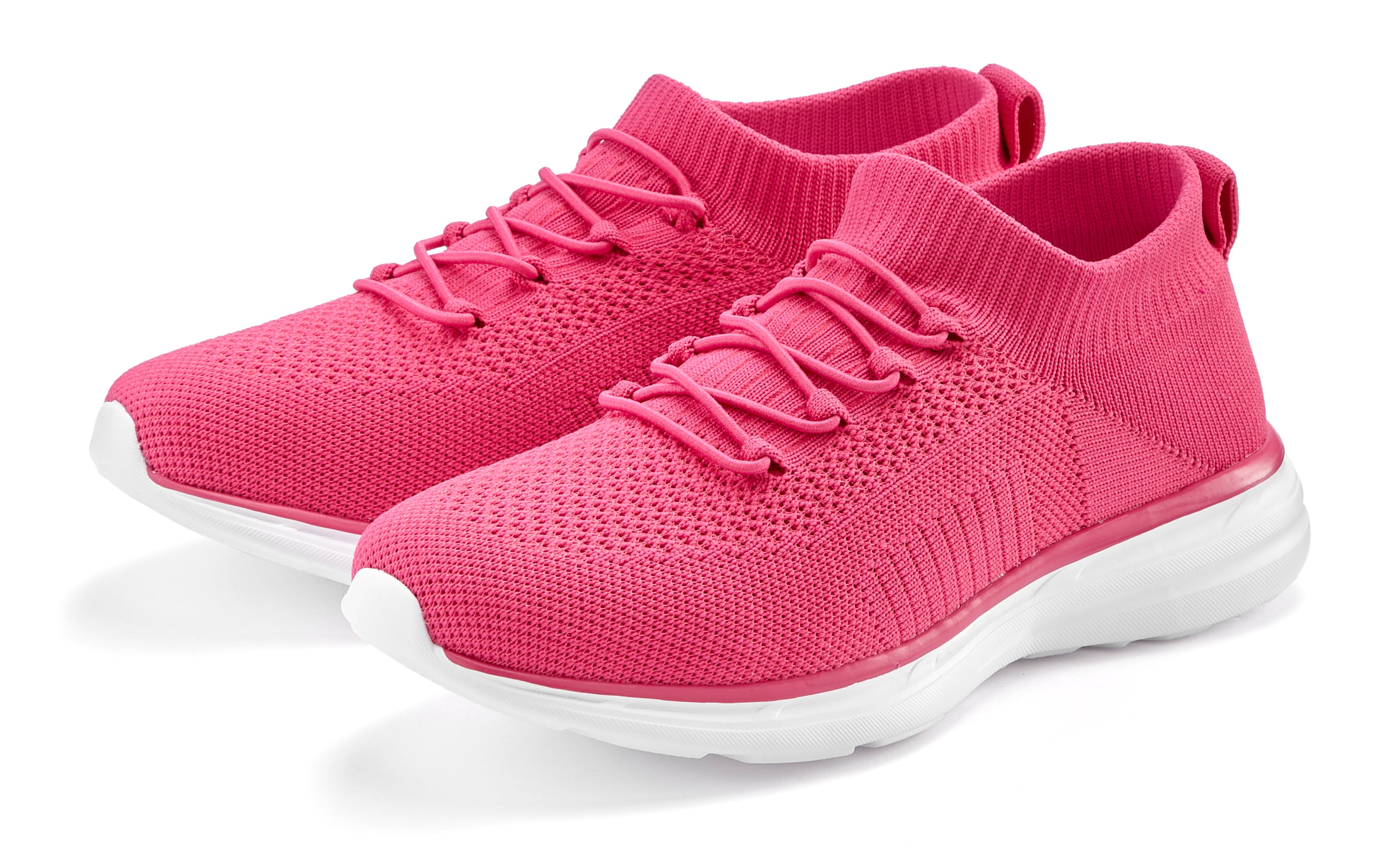 LASCANA Sneaker "Slipper, Halbschuh, Turnschuhe, Slip-On-Sneaker, bequem," zum Reinschlüpfen mit elastischen Schnürbändern ultraleicht VEGAN