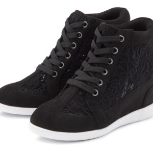 LASCANA Sneaker "Freizeitschuh, Keilstiefelette, Stiefelette," mit innenliegendem Keilabsatz und eleganten Spitzendetails