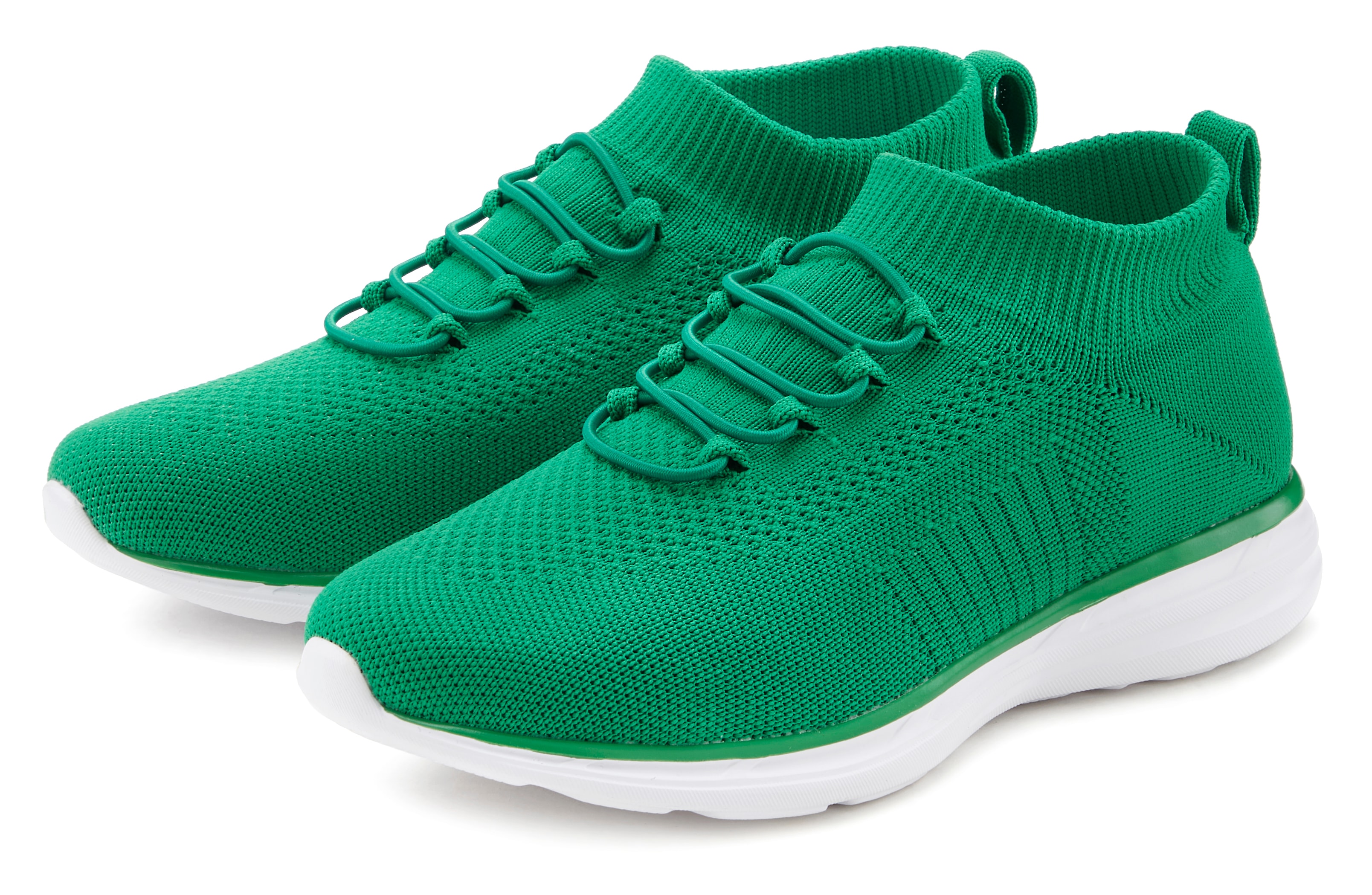 LASCANA Sneaker "Slipper, Halbschuh, Turnschuhe, Slip-On-Sneaker, bequem," zum Reinschlüpfen mit elastischen Schnürbändern ultraleicht VEGAN