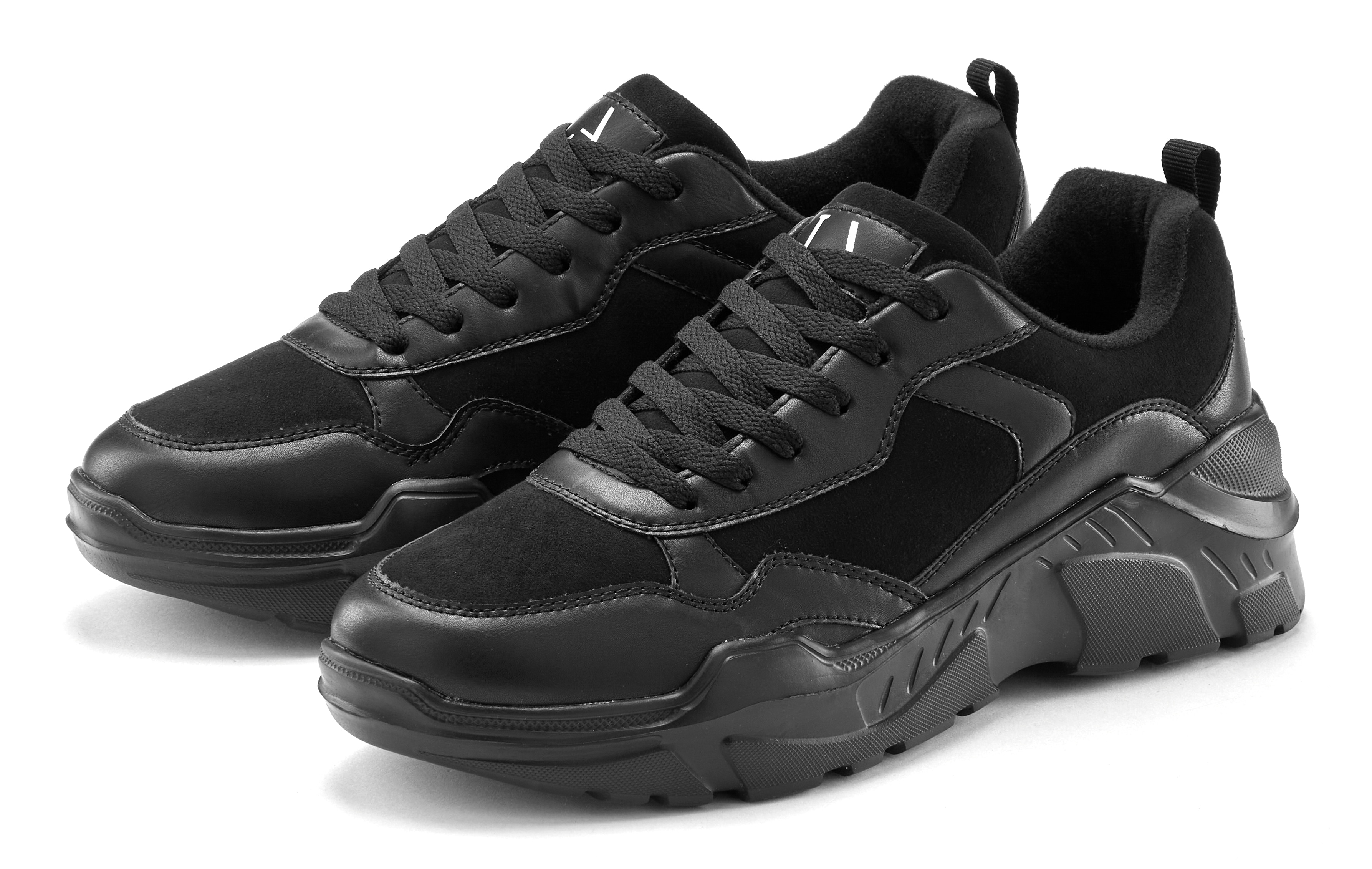 LASCANA Sneaker "Turnschuhe, Halbschuh, Sportschuh, Freizeitschuh, Schnürschuh," mit leichter Chunky Sohle VEGAN