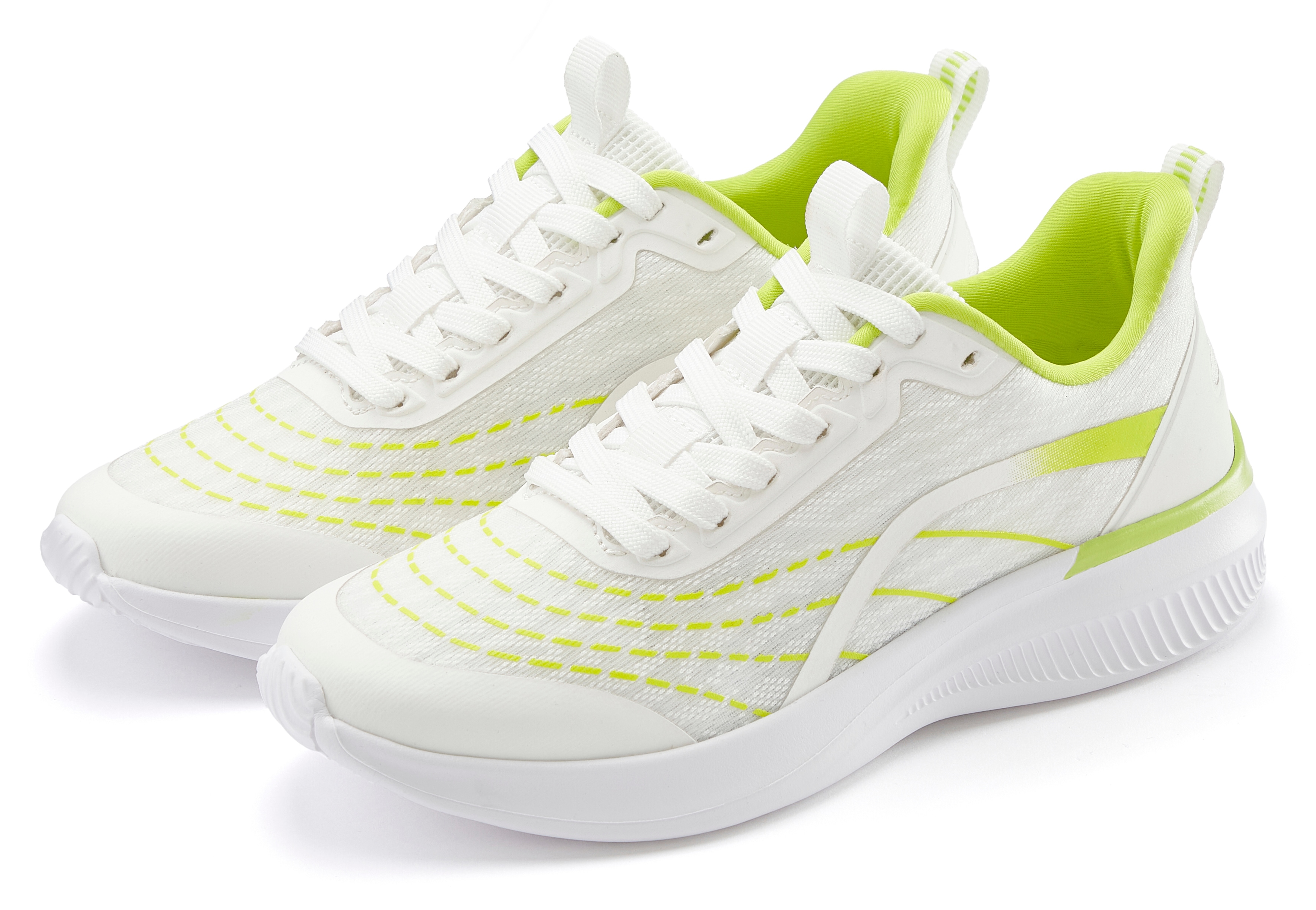LASCANA Sneaker "Halbschuh, Schnürschuh, Freizeitschuh, Turnschuhe," aus Textil mit Farbakzenten