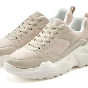 LASCANA Sneaker "Turnschuhe, Halbschuh, Sportschuh, Freizeitschuh, Schnürschuh," mit leichter Chunky Sohle VEGAN