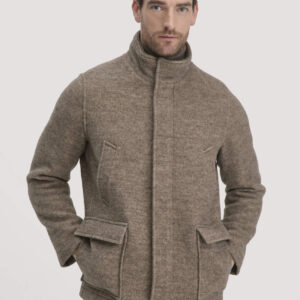 hessnatur Herren Rhön Jacke Regular aus regionaler Schurwolle - beige Größe 46