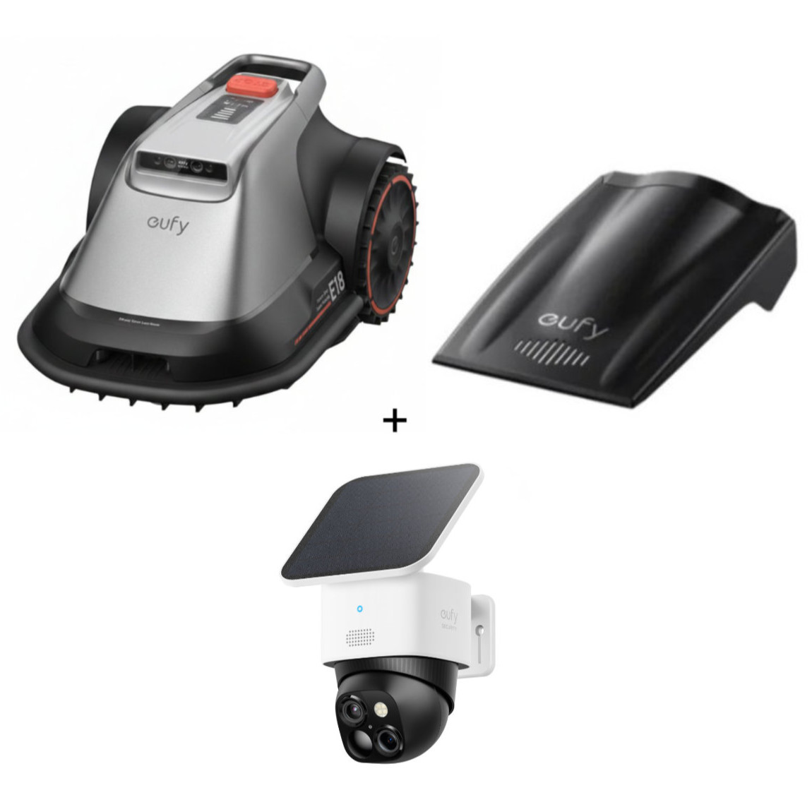 eufy Set - mit Mähroboter E18 bis zu 1.200 m² + Garage + SoloCam S340