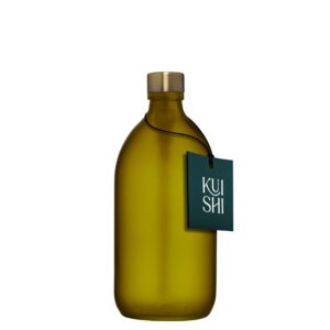 Grüne Vorratsflasche aus Glas mit Deckel