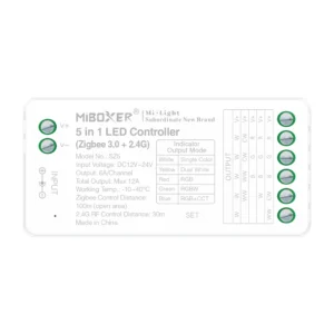 MiBoxer SZ5 Zigbee 3.0 & 2.4G Funk LED Controller – 5-in-1, einfarbig bis RGBCCT, 12-24 V, 12 A