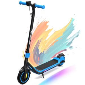 EVERCROSS E6 Elektroroller für Kinder, 7" Leichter E-Scooter für 6-12 Jahre, Elektroscooter mit Einer Reichweite von bis zu 20 km und 7-farbigen Lichtern, 3 Geschwindigkeitsmodi (8, 12, 16 km/h)