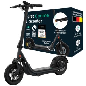 Egret X Serie - Prime, Ultra, Core+, Elektroscooter, E-Scooter mit Straßenzulassung, bis 90km Reichweite, Elektroroller Erwachsene, Eroller 20 kmh, App, Zuladung 130kg