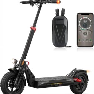 E Scooter mit Straßenzulassung mit Max 70KM Reichweite,10 Zoll Offroad Luftreifen Elektroroller mit Sechs komfortable Stoßdämpfer,Faltbarer E Roller Offroad Belastung bis 150 KG,APP-Sperre Fahrzeug