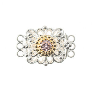 Schließe für Kropfkette 925 Silber Trachtenschmuck pink