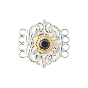 Schließe für Kropfkette 925 Silber Trachtenschmuck schwarz