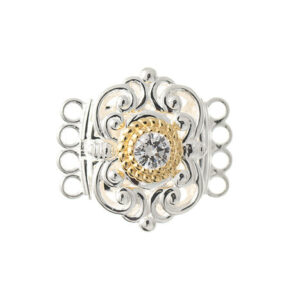 Schließe für Kropfkette 925 Silber Trachtenschmuck weiss