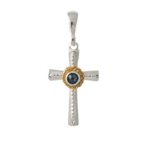 Anhänger 925 Silber Trachtenschmuck Zirkonia blau