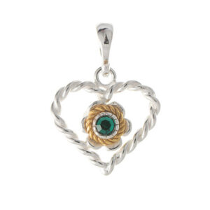 Anhänger 925 Silber Trachtenschmuck Zirkonia dunkelgrün