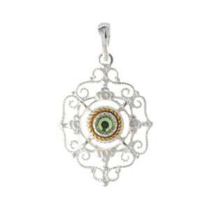 Anhänger 925 Silber Trachtenschmuck Zirkonia hellgrün