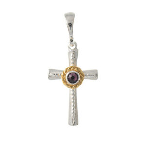 Anhänger 925 Silber Trachtenschmuck Zirkonia lila