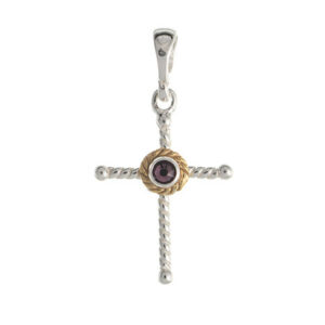 Anhänger 925 Silber Trachtenschmuck Zirkonia lila