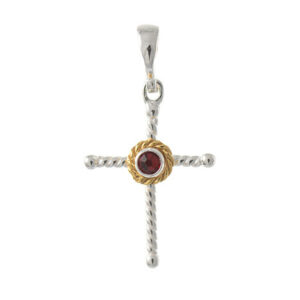 Anhänger 925 Silber Trachtenschmuck Zirkonia rot