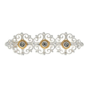 Brosche 925 Silber Trachtenschmuck Zirkonia anthrazit