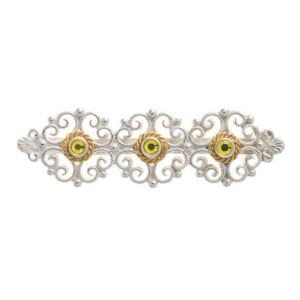Brosche 925 Silber Trachtenschmuck Zirkonia gelb