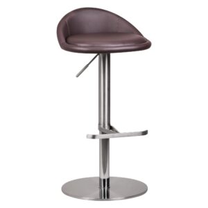 FineBuy Barhocker Edelstahl höhenverstellbare Sitzhöhe 54-79 cm, Design Barstuhl mit Rückenlehne, Bistrohocker Barsitz Gepolstert, Thekenhocker 360° Drehbar, Tresenstuhl Modern