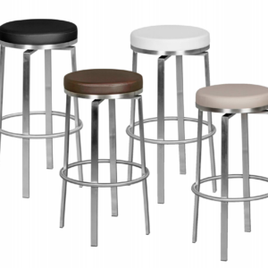 FineBuy Barhocker 42x76x42 cm Edelstahl Barstuhl 360° Drehbar, Thekenhocker Barsitz Gepolstert, Design Tresenstuhl Modern, Bistrohocker Hoch, Hoher Hocker für Bar