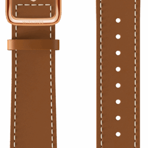 leather wristband brown, rose gold buckle, 18mm