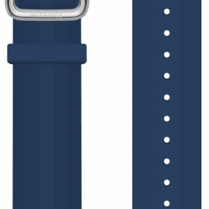 Premium Silicon wristband nightblue, silver buckle, 20mm