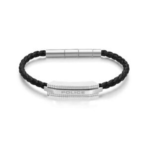 Police Herren Armband Leder Schwarz Edelstahl Herrenarmband Leder Armband Leder Herren Lederarmband Herren