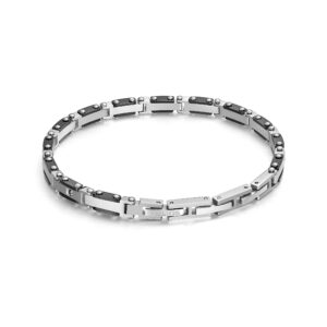Police Herren Armband Edelstahl Schwarz Silber Kette Armbänder Herrenkette Schmuck Herrenarmband Silberkette