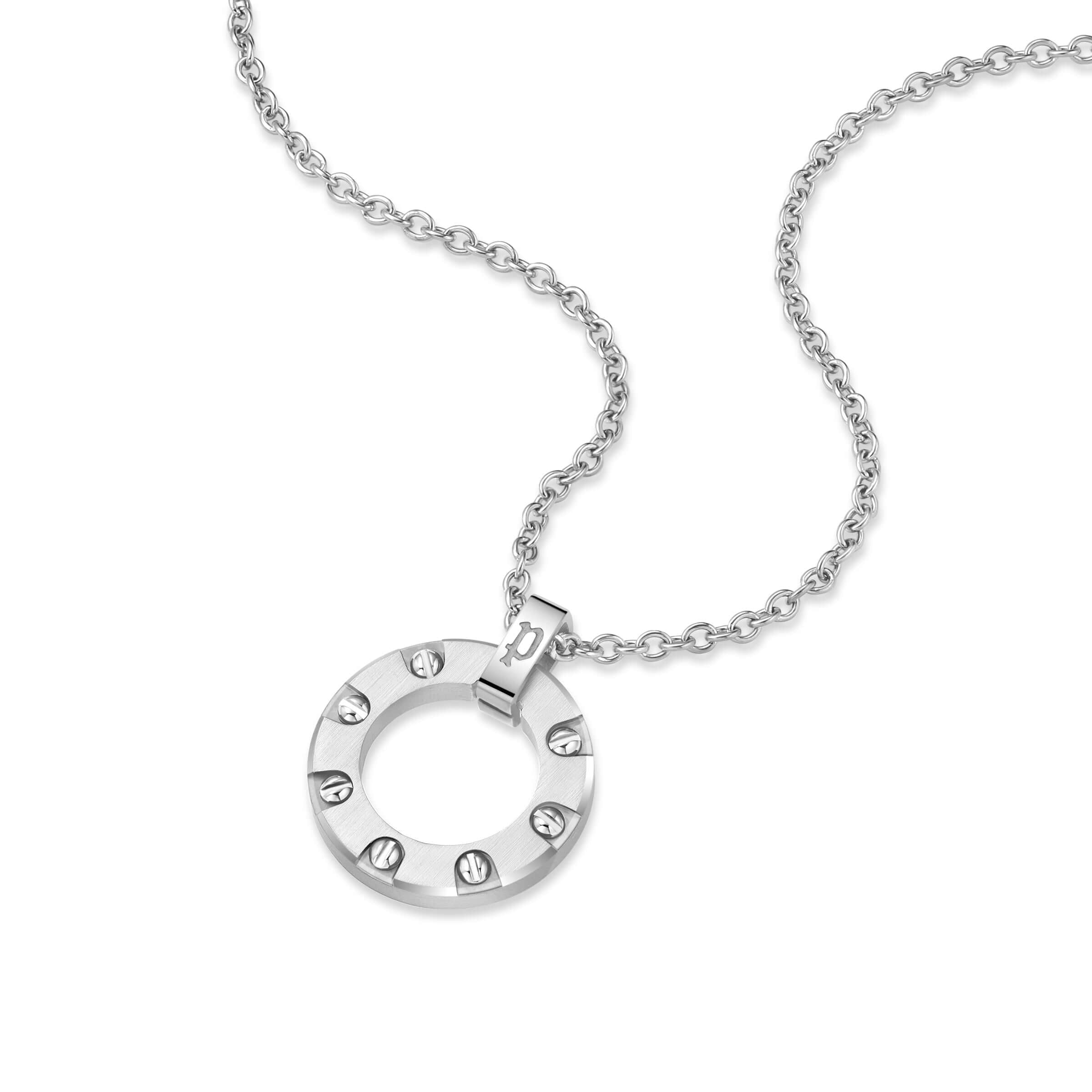 Police Unisex Kette Silber 50 cm Edelstahl Halskette Herren Damen Kette Silberkette