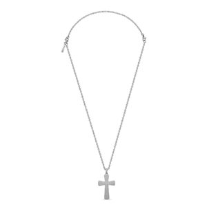 Police Herren Kette Kreuz Silber 50 cm Edelstahl Halskette Anhänger Kette Silberkette Herrenkette