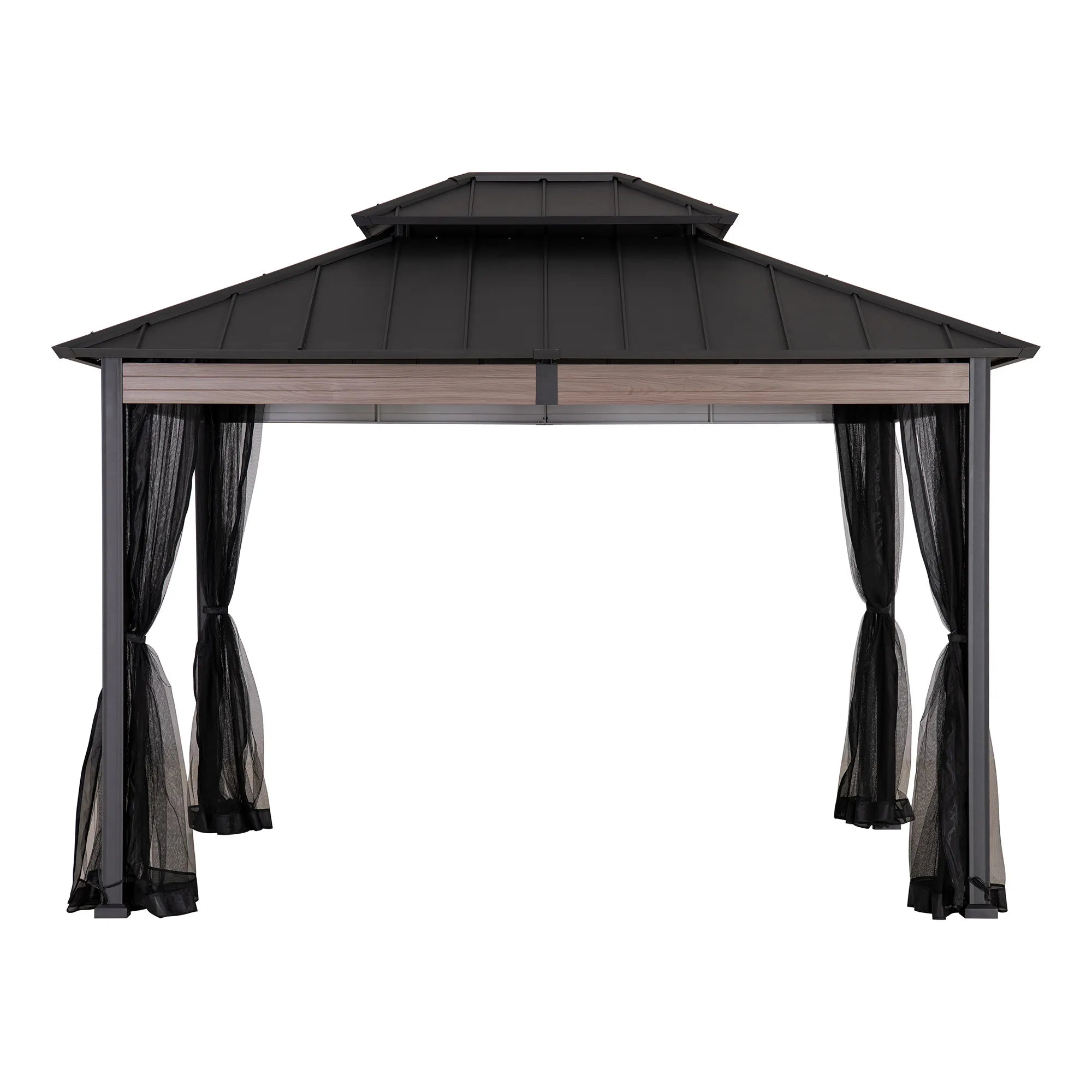 Heavy-Duty Hardtop Gazebo with Mosquito Netting - 3.6m x 3m